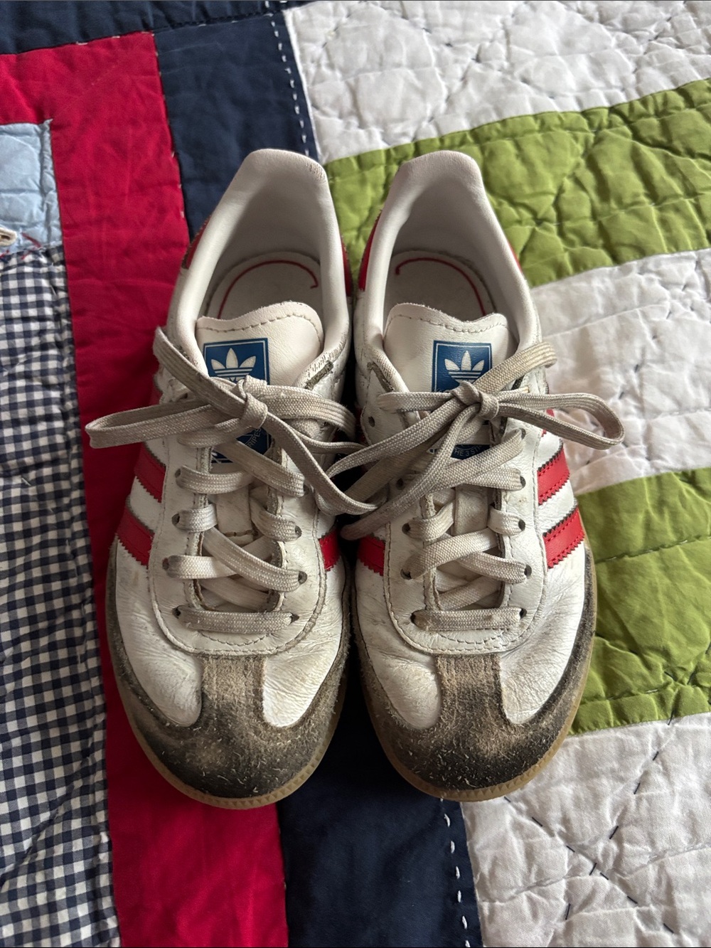 adidas sambas kids Sneakers with Red Stripes size 12c